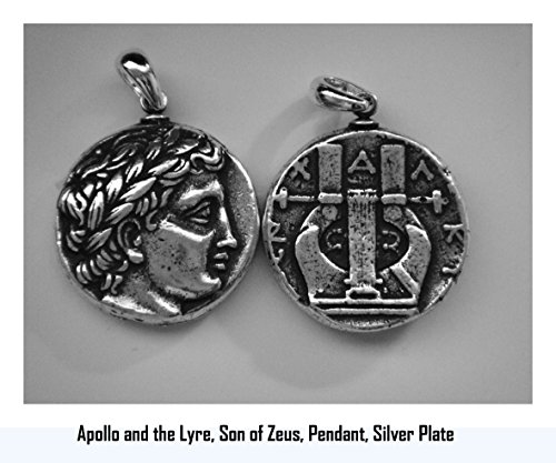 Percy Jackson Necklace, Greek God APOLLO Lyre, Coin Pendant, Father of  Austin and Will Solace 30Pend-S, Great Holiday Gift
