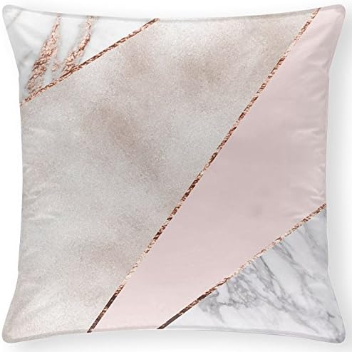 JHLKFDOODO Spliced mixed rose gold marble Decorative Cushion 45x45 cm Cover Pillow Case Zippered Home Decor 18X18 Inch(Twin sides)