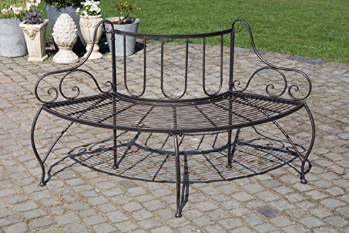 CLP Metall Eckbank / Baumbank JETTE, Eisen lackiert, Stil antik, Größe ca. 140 x 60 cm bronze - 3
