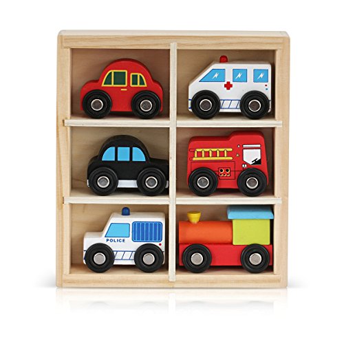 Wooden Toys Cars Bus Engine Emergency Vehicles Educational Toy for Early Learning for Toddlers by NimNik