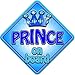 TROPHY PRINCE Non personalised novelty baby on board car window sign.
