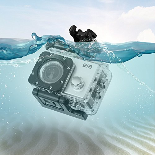ELE CAM Original Sportkamera Actionkamera 16MP 4K Wasserdicht Full HD Klein Set Helm mit Zubehör Wifi 1080p 60fps Wasserdicht Unterwasser Tauchen für Motorrad, Fahrrad, mit Halterung ( Silber ) - 2