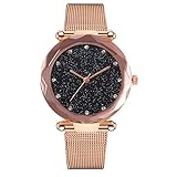 Gaddrt Uhren Quartz Uhr vansvar beiläufige Quarz-Edelstahlband Bügel-Uhr-analoge Armbanduhr (C)