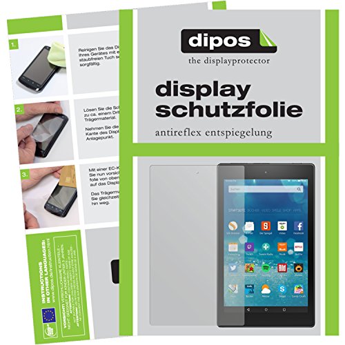 dipos Amazon Fire HD 8 Schutzfolie (2 Stück) – Antireflex Premium Folie matt - 2