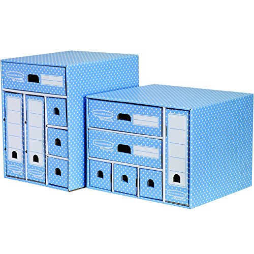 Bankers Box Style Series Aufbewahrungsturm aus 100% recyceltem Karton, blau/weiß - 2