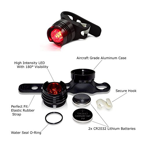 Jasonwell Hellsten wiederaufladbaren Zoomable einstellbarer Fokus 1200 Lumen Cree LED T6 Fahrradbeleuchtung Frontlicht Aluminium IPX6 wasserdicht Mountainbike leichte Handheld Taschenlampe mit Rücklicht, 18650 Lithium-Ionen-Akku und Ladegerät - 6