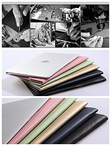 SunSmart Einfache Umschlagart 13.3-Zoll-Laptop-Leder Schutzhülle Tasche mit Magnetverschluss für MacBook Air 13.3“(golden) - 6