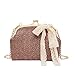 Produktbild Mitlfuny handbemalte Ledertasche, Schultertasche, Geschenk, Handgefertigte Tasche,Frauen Strand Bogen Stroh Tasche Sackleinen Square Bag Strand Messenger Bag