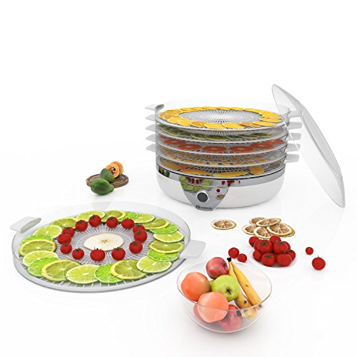 Homdox Dörrgerät Dörrautomat 5 Etagen, Einstellbare Temperatur, BPA Frei, 500 Watt, Dehydrator für Fleisch Obst Gemüse Pilzen Kräutern, Inklusive Rezeptheft - 3