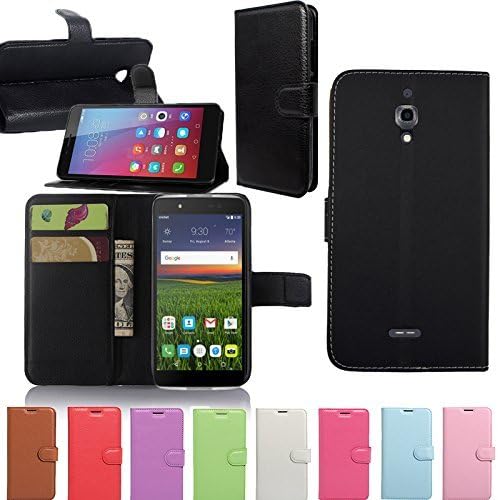 Imperial Mobile Premium PU Leather Wallet Flip Stand Case Cover For Alcatel One Touch Phone (Pixi 4 (6.0" Inch), Black)