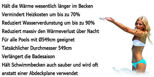 Miganeo® 549 cm Premium Solarplane schwarz/blau rund Poolheizung für pool - 4