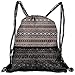 Produktbild RAINNY Drawstring Backpacks Bags,Horizontal Borders from Primitive Cultures Tribal Art Inspirations Aztec Traditional,5 Liter Capacity,Adjustable