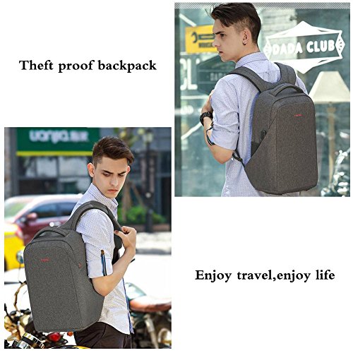 Diebstahlsicherung Laptop Rucksack 15 6 Zoll Business B  ro Rucksack mit USB-Ladeanschluss Resien Outdoor Studenten Uni Arbeit Rucksack Laptop  Dunkel