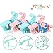 Produktbild Kinderkleiderbügel,AOBETAK 20er Set Kinder und Baby Kleiderbügel,28cm-37cm Ausziehbarer Kunststoff Platzsparende Rutschfest Babykleiderbügel für Baby Jungen Mädchen Erwachsene,Rosa und Blau