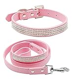 Guinzaglio Retrattile Per Cani Bling Strass - 5 Metri - Per Cani Fino 15kg - Rosa Con Cristalli