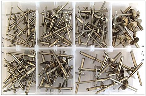 Assorted 120 Stainless Steel Flange Pop Rivets - 3.2, 4.0 &amp; 4.8mm