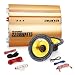 Produktbild Auna 2.0 Car Hifi Set Golden Race V2 - 6,5 Lautsprecher & Verstärker Auto Endstufe mit Boxen (2x 600W max. 16,5 cm Einbaulautsprecher, 2200W Verstärker, inkl. Kabelset) gold
