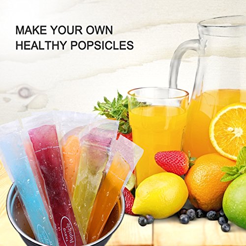 Tagvo 30 Packung Eis-Pop-Form, gesunde hausgemachte Snack, Gefrierschrank Pop, Gogurt, Eis-Süßigkeit, BPA frei und FDA genehmigt Popsicle Maker mit Ziplock (30 Pack Set) - 7