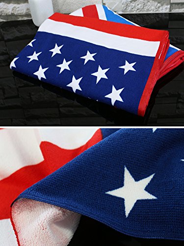 BLUESTAR Mikrofaser-Strandtuch für Herren Damen, schnelltrocknendes Badetuch, 140 x 70 cm usa-flagge - 7