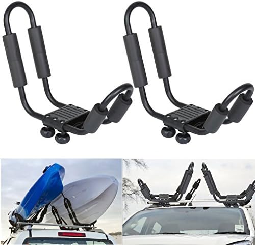 J Shape Kayak Canoe Car Roof Rack,Pickup Truck Roof Rack Holder Luggage Carrier Car SUV Style For Travel Touring 2 Pack