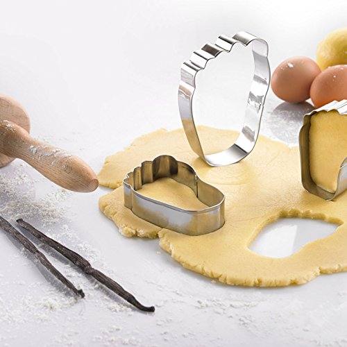 Westmark 444786 Ausstechformen Set „Füße“, Edelstahl, silber, 10.5 x 7 x 2.5 cm 3 Einheiten - 3