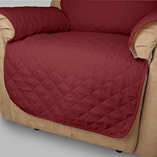 KINLO® Sofahusse 1 Sitzer 177×56 Weinrot sofa überwurf 100% Baumwolle Füllung sehr weich Sofa Abdeckung Top Qualität Sesselauflage aus Polster Material Umweltschutz schonbezug couch Elastisch 2 Jahren Grantie - 4