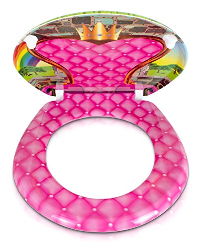 Premium WC Sitz mit Absenkautomatik – „Prinzessin“ Design – Toilettendeckel aus Duroplast inkl. Montagesatz – VENKON - 6