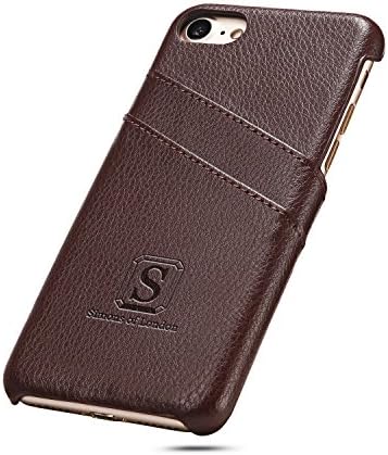 Simons of London iPhone SE 2020 / iPhone 8 / iPhone 7 Luxury Leather Case, Ultra Slim Covers, Walnut Brown in Gift Box