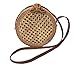 Produktbild Runde Rattan Tasche/Korbtasche mit Netzmuster Handmade und mit traditionell bedrucktem Futter (Umhängetasche, Vintage Ata Bali Bag)