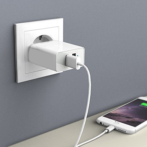 Top-Longer USB Ladegerät 5V 6A 2 Ports mit Smart Technologi Smart Phones und PC Tabletten (Weiß) - 3