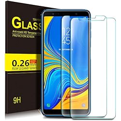Kugi Samsung Galaxy A7 2018 Protector de Pantalla, Samsung Galaxy A7 2018 Cristal Templado [9H Dureza] [Alta Definicion] Protector de Pantalla para Samsung Galaxy A7 2018 (Paquete de 2)
