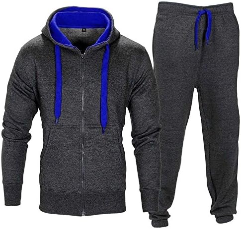 Just Me Kids Boys Girls Tracksuit Contrast Set Full Sleeve Zipper Hoodie Fleece Bottoms Top Jogging Jogger Gym School Clothing