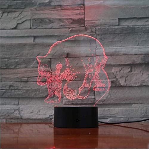 Preisvergleich Produktbild Eisbär 3D Nachtlicht Plexiglasplatte Handwerk Tischlampe Innovative Kinder Nachtlicht Usb Flexible Tragbare Luminary De Mesa