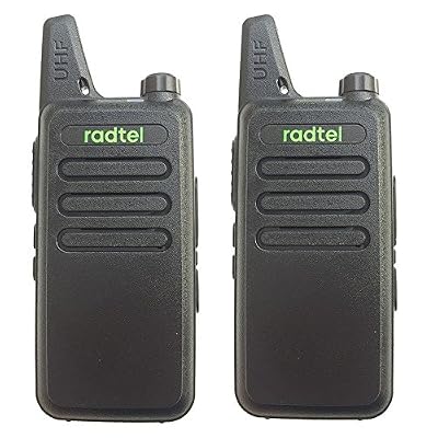 RADTEL RT-10 Talkie Walkie Rechargeable UHF 16 Canaux Scan Programmable (Noir, 1 Paire)