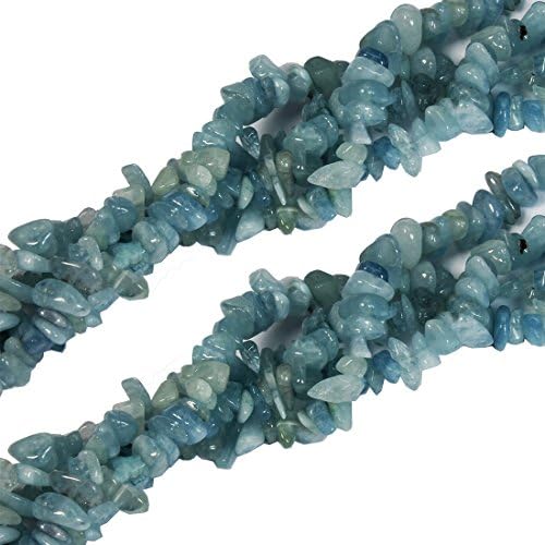 Semi Precious Aquamarine gemstone Chips - 2 Strings