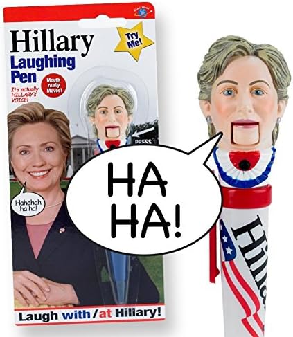 Hillary Laughing Pen(TM) - Mouth Really Moves - Own Hillary Clinton's Actual Laughter - Highly Collectible Novelty Talking Pen - Funny for Democrats or Republicans - Give the Gift of Laughter- Funniest Political Gift of 2016 Presidential Election -
