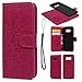 Produktbild Samsung galaxy S8 Hülle, Leder Flip Wallet Cover in Book Style Stand Case Card Slot Leder Tasche Case Karteneinschub TPU Innen 2 Combo Separate Karteneinschub und Magnetverschluß Kratzfestes und Schmutzunempfindliches in Rose Red Die Hälfte Blume für Samsung galaxy S8(2 in 1)