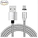 Produktbild ALTech® 3 Packs Silber 3.3FT 360 ° Free Connect Runde Magnetische Stecker LED Display Micro USB Ladekabel Für iPhone 7,7 Plus, 6 S, 6 Plus, SE, 5 S, 5, iPad, iPod
