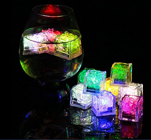 24 Stücke LED Eiswürfel Mit Blinkt Multi Farben Licht Rocks für Bar Verein Champagner Hochzeitsturm Party Ereignis Geschenk Dekoration - 2