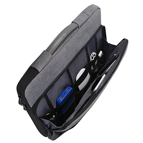 iCozzier 13-13.3 Zoll Laptoptasche mit seitlichen Zubehörfächern und integriertem Tragegriff/ Multifunktionelle Schutzhülle/ Aktentasche mit einzigartigen Aufbewahrungsband für die Verdauung elektronischer Geräte für 13-13.3 Zoll Ultrabook/ Notizbuch/ MacBook – Dunkelgrau - 3