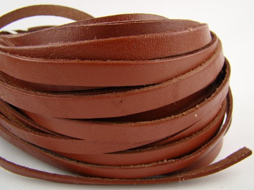 Lederband, Lederriemen 5 m. Breite 9-10 mm. Dicke 2,5 mm. Hellbraun