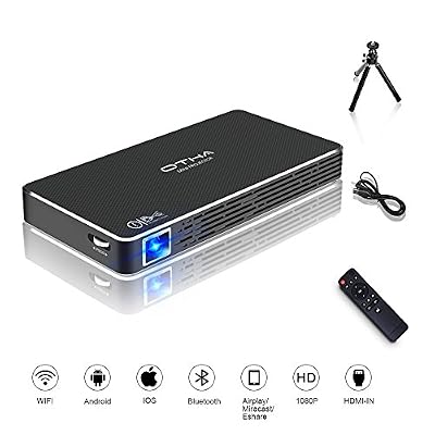 OTHA Videoprojecteur, OTHA Mini Projecteur LED Portable sans fil Wifi 1080p Home Cinema DLP Full HD Cinema avec Entrée HDMI pour iPhone/Android/Gaming/ Laptop/TV Box