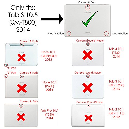 ForeFront Cases® Neue Leder Drehbar Hülle / Tasche / Case / Cover für Samsung Galaxy Tab S 10.5 T800 – Rundum-Geräteschutz und intelligente Auto-Sleep-Wake-Funktion mit 3-JAHRES-GARANTIE VON FOREFRONT CASES – inkl. Eingabestift - 4