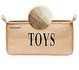 GIMARS Große Spielzeugkiste 20 Zoll Spielzeug Aufbewahrungskiste Spielzeugbox Jute faltbar Aufbewahrungsbox - 7
