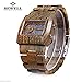 Price comparison product image BEWELL ZS-W021A Verawood Bamboo Wood Men Quartz Watch with Analog-Digital Display Rectangle wood watch