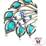 HABI Brosche für Damen Pfau-Form Design Modeschmuck für Party , Kostüm , Hochzeit , Festival . Mit Kristall ,Strass Dekoration Modeschmuck - 