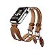Price comparison product image EloBeth For Apple Watch Band Series 2 Series 1,Genuine Leather Band Double Buckle Cuff Bracelet Leather Watchband With Adapter for Apple iWatch(42mm, Double Buckle Brown)