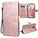 Price comparison product image VemMore Huawei Mate 20 Lite Case PU Leather Wallet Case Flower Flip Magnetic Closure Card Slots Stand Function Premium Shockproof Full Protective Cover Sunflower Pattern - Rose Gold