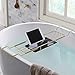 Produktbild JIANGJIE Badewanne Caddy Tablett Marmor 304 Edelstahl - über Badewanne Racks Dusche Veranstalter wasserdichtes Lesegestell, Tablet-Halter und Weinglashalter
