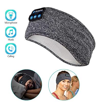 Navly Casque de Sommeil Sans Fil - Navly Bluetooth V5.0 Ecouteurs avec Bandeau de Sport,Tissu Fin et Cool,Super Confortable Ecouteurs Réglables, Parfait pour Sport,Voyages en Avion, Méditation et Relaxation
